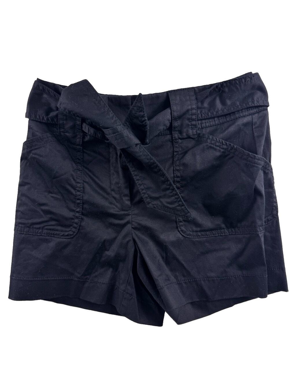 WHBM The 4” Short High Rise Tie Waist Belt Shorts Women’s Size 00